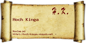 Hoch Kinga névjegykártya